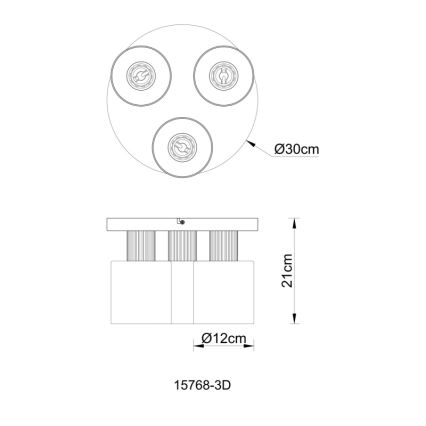 Globo - Nadgradni lestenec 3xE27/25W/230V črna pr. 30 cm