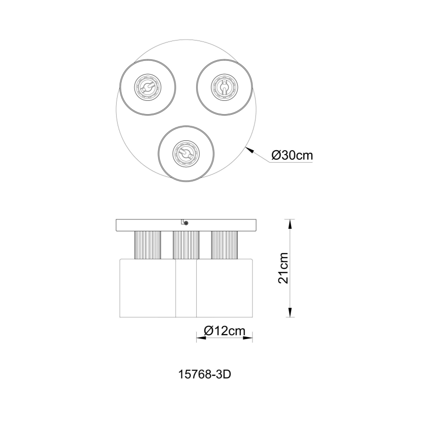 Globo - Nadgradni lestenec 3xE27/25W/230V črna pr. 30 cm
