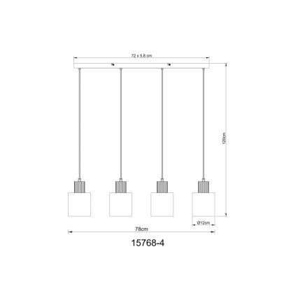 Globo - Lestenec na vrvici 4xE27/25W/230V črna
