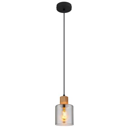 Globo - Lestenec na vrvici 1xE27/25W/230V črna pr. 12 cm