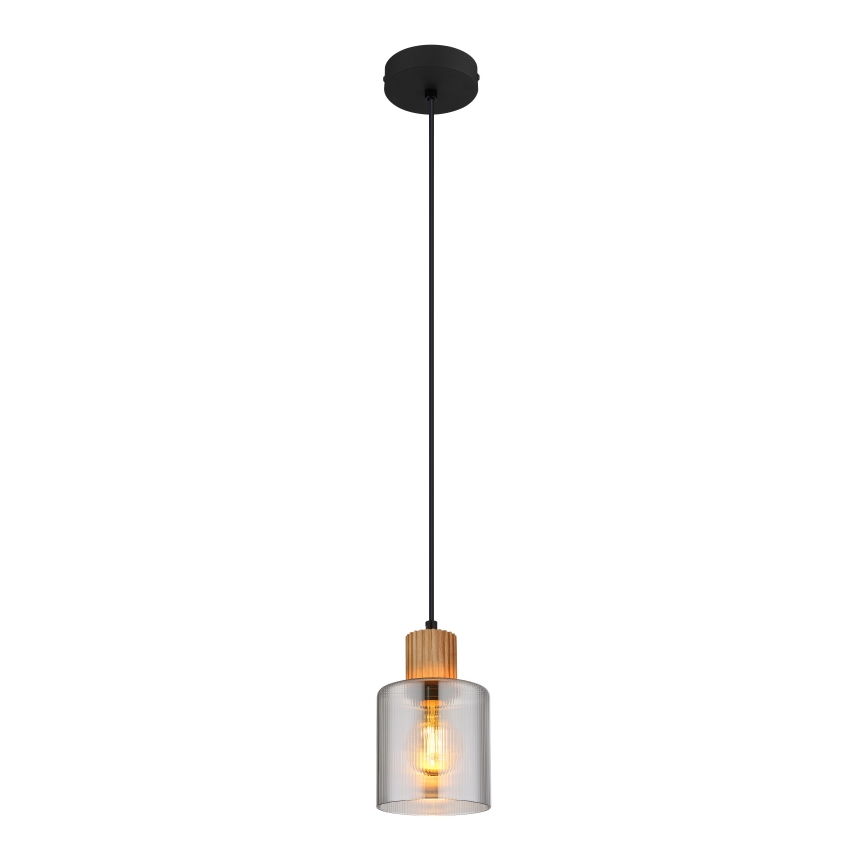 Globo - Lestenec na vrvici 1xE27/25W/230V črna pr. 12 cm