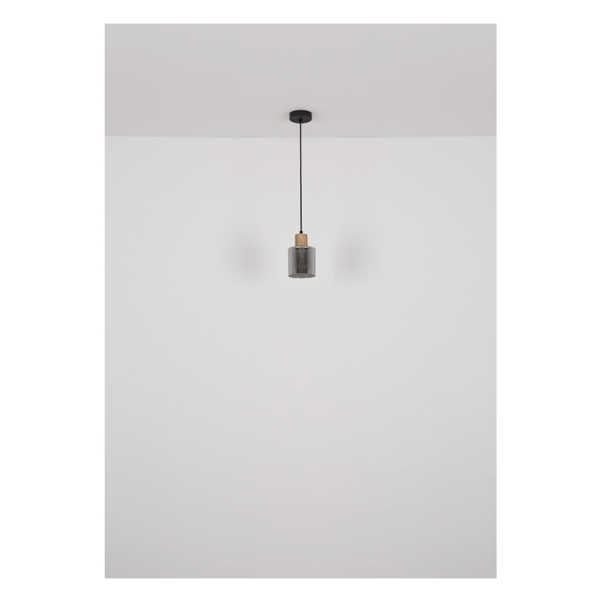 Globo - Lestenec na vrvici 1xE27/25W/230V črna pr. 12 cm