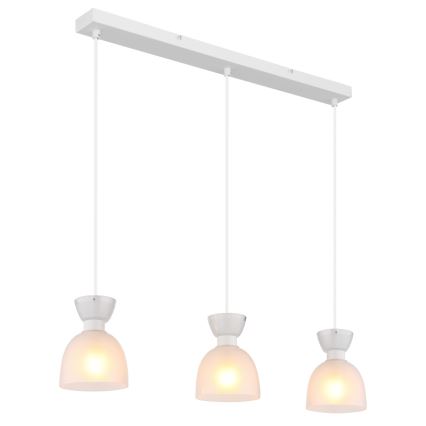 Globo - Lestenec na vrvici 3xE14/40W/230V bela