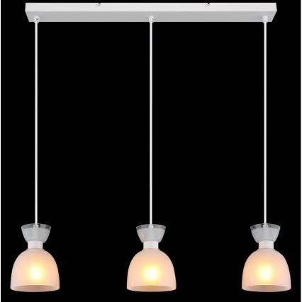 Globo - Lestenec na vrvici 3xE14/40W/230V bela