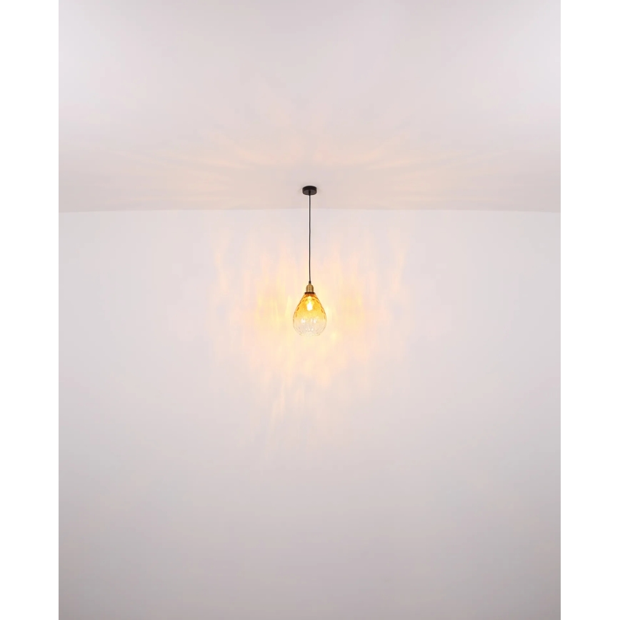 Globo - Lestenec na vrvici 1xE27/60W/230V pr. 21 cm oranžna