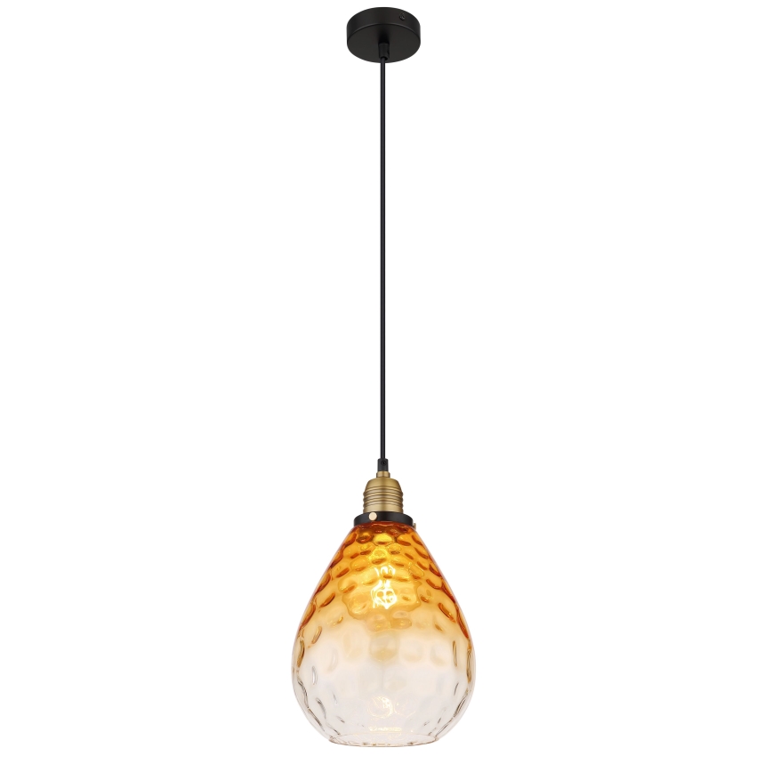 Globo - Lestenec na vrvici 1xE27/60W/230V pr. 21 cm oranžna