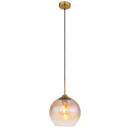 Globo - Viseča svetilka na žici 1xE27/60W/230V mesing