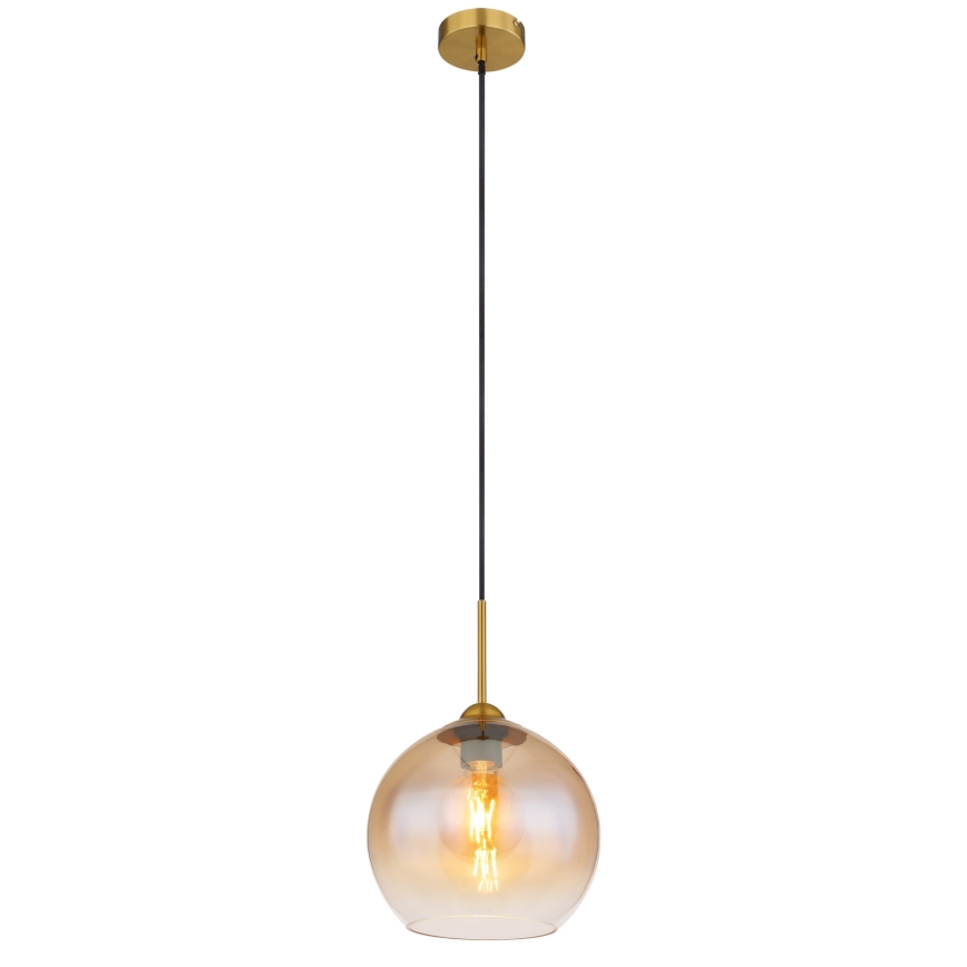 Globo - Viseča svetilka na žici 1xE27/60W/230V mesing