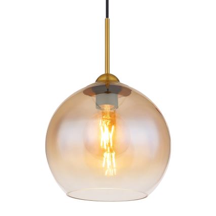 Globo - Viseča svetilka na žici 1xE27/60W/230V mesing