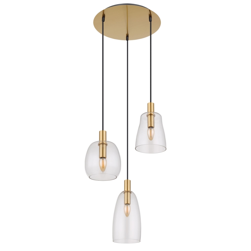 Globo - Lestenec na vrvici 3xE14/40W/230V pr. 43 cm medenina