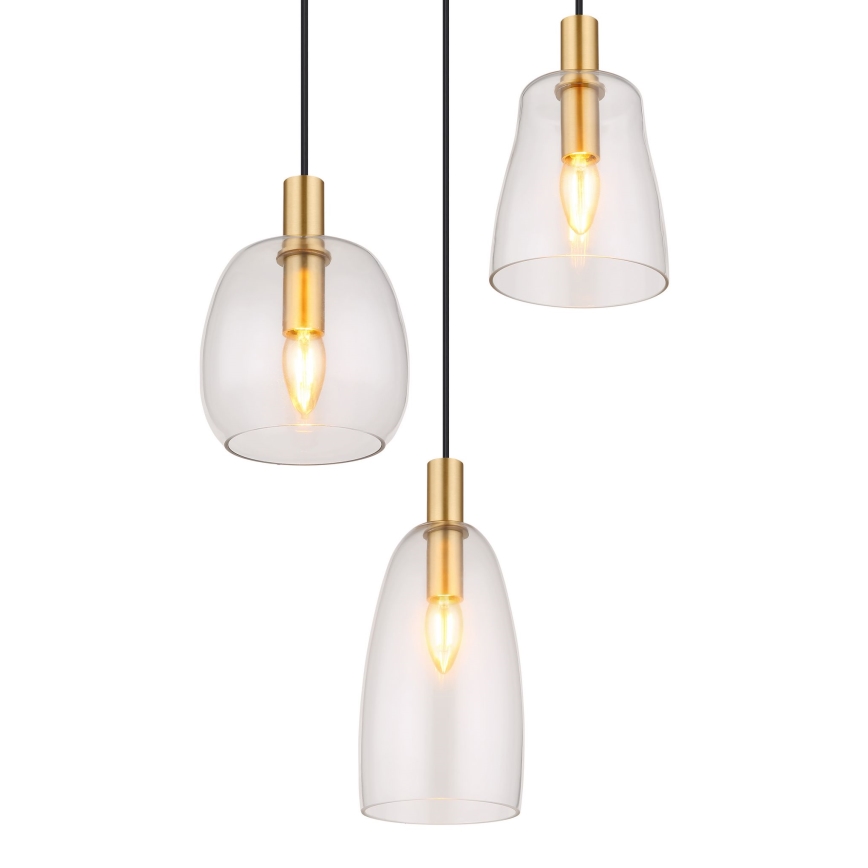 Globo - Lestenec na vrvici 3xE14/40W/230V pr. 43 cm medenina