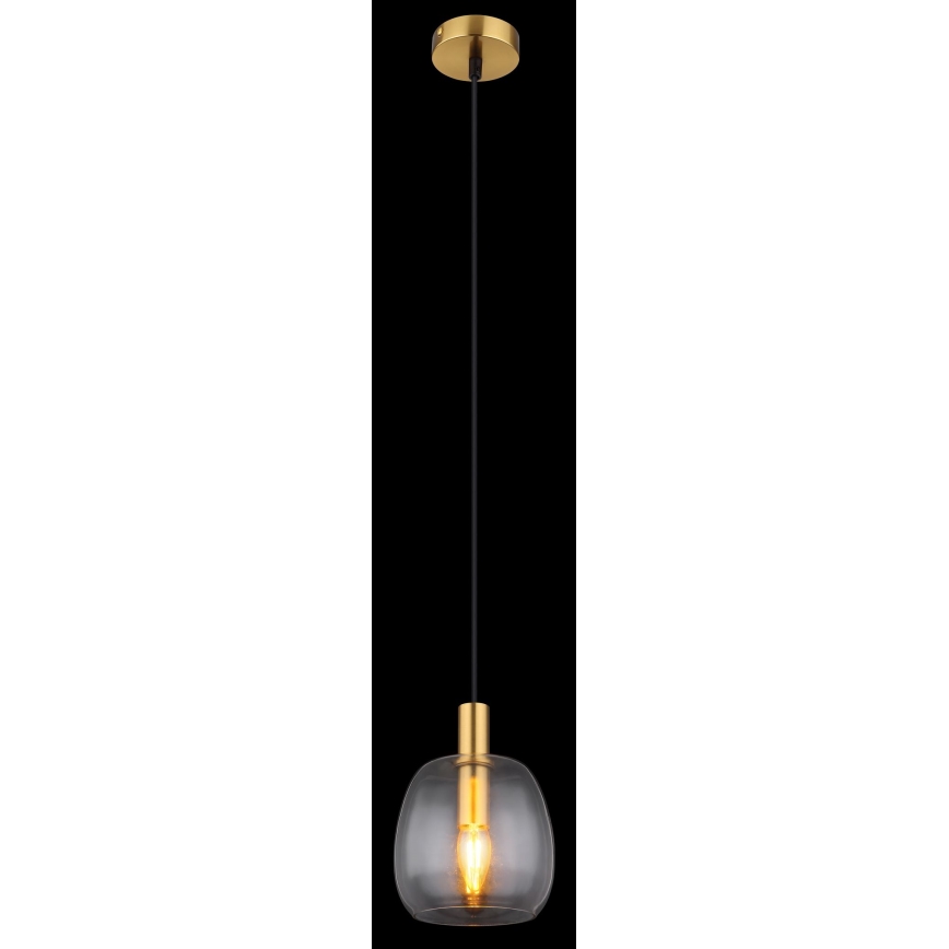 Globo - Lestenec na vrvici 1xE14/40W/230V pr. 16 cm medenina