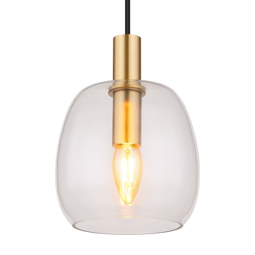 Globo - Lestenec na vrvici 1xE14/40W/230V pr. 16 cm medenina