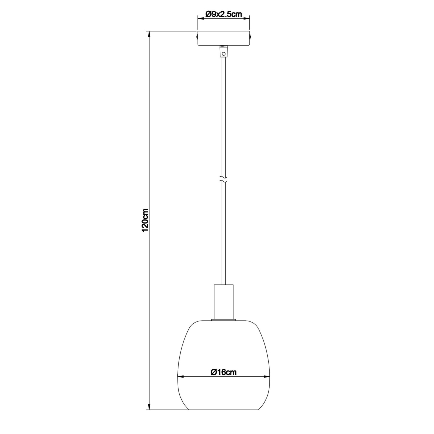 Globo - Lestenec na vrvici 1xE14/40W/230V pr. 16 cm medenina