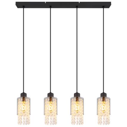 Globo - Lestenec na vrvici 4xE27/40W/230V črna