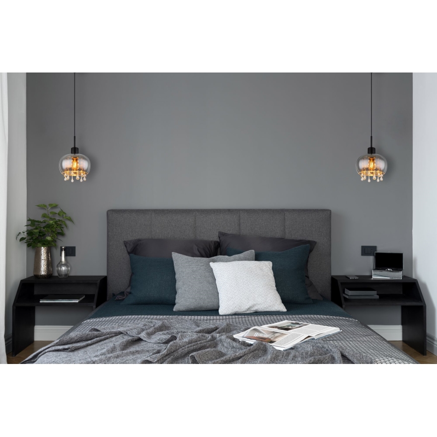 Globo - Lestenec na vrvici 1xE27/9W/230V pr. 21 cm črna