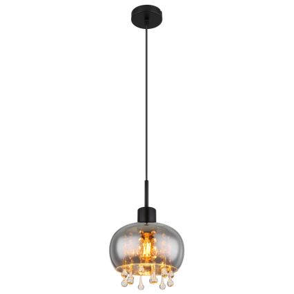 Globo - Lestenec na vrvici 1xE27/9W/230V pr. 21 cm črna