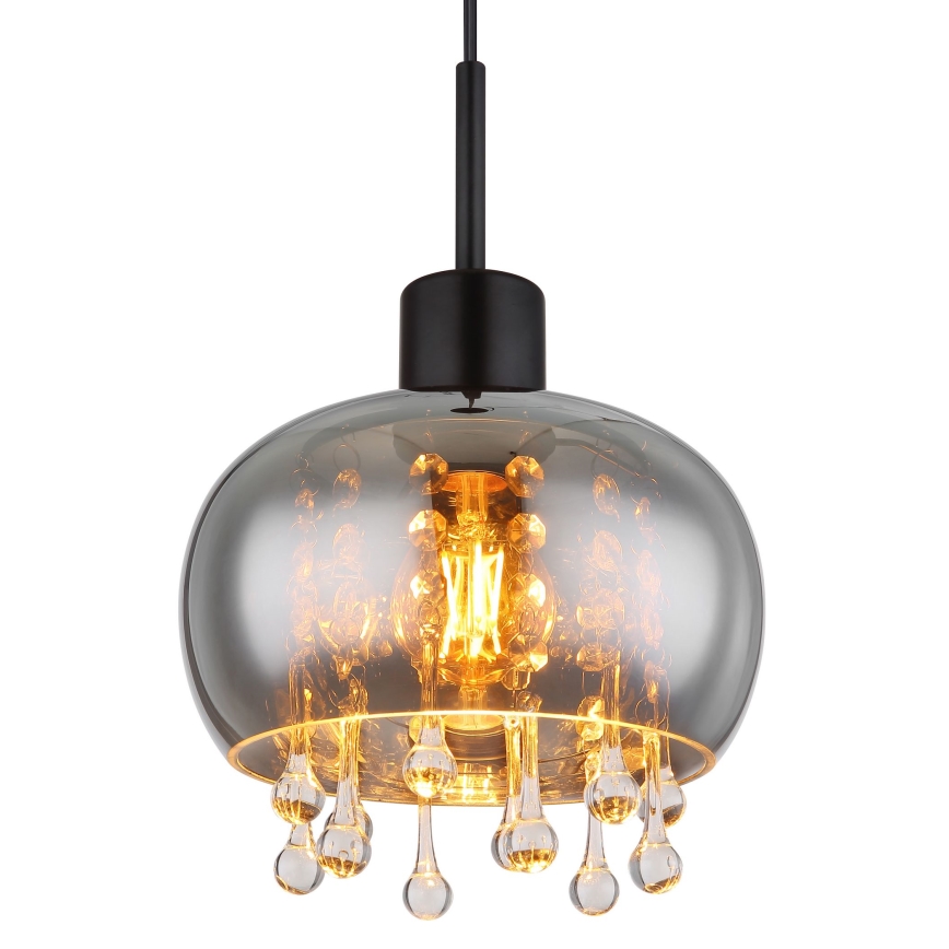 Globo - Lestenec na vrvici 1xE27/9W/230V pr. 21 cm črna