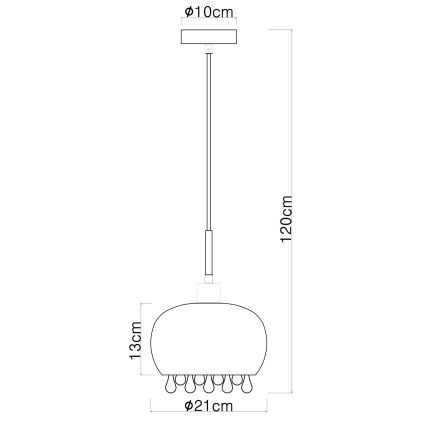 Globo - Lestenec na vrvici 1xE27/9W/230V pr. 21 cm črna