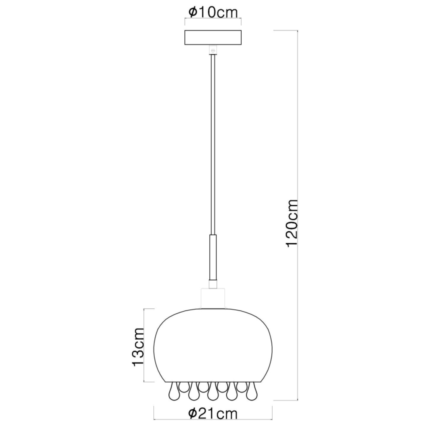 Globo - Lestenec na vrvici 1xE27/9W/230V pr. 21 cm črna
