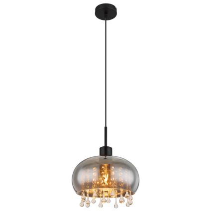 Globo - Lestenec na vrvici 1xE27/9W/230V pr. 28 cm črna