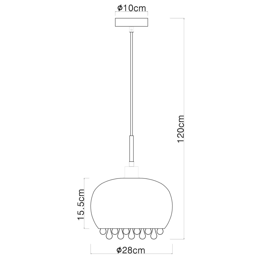 Globo - Lestenec na vrvici 1xE27/9W/230V pr. 28 cm črna