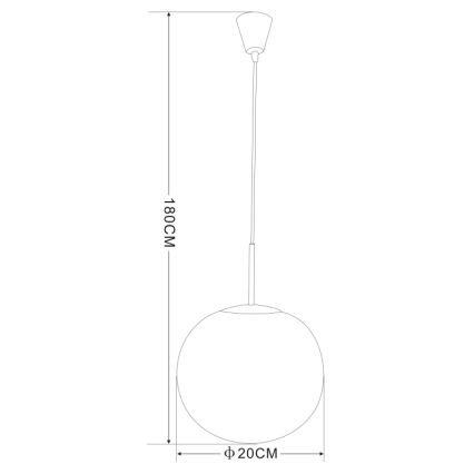 Globo - Lestenec na vrvici 1xE27/60W/230V pr. 20 cm