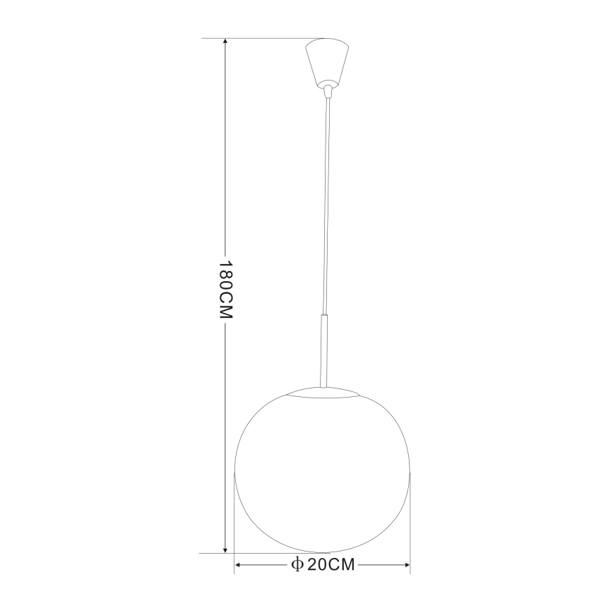 Globo - Lestenec na vrvici 1xE27/60W/230V pr. 20 cm