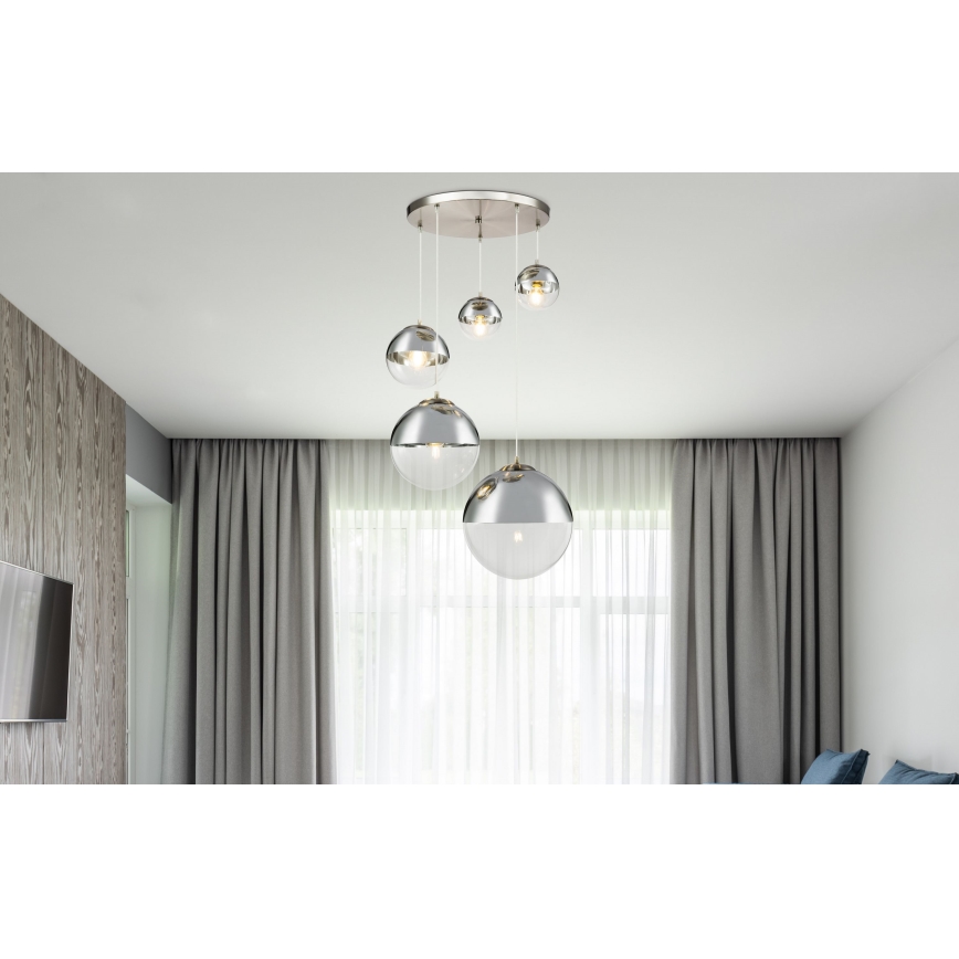 Globo - Lestenec na vrvici 5xE27/60W/230V pr. 65 cm