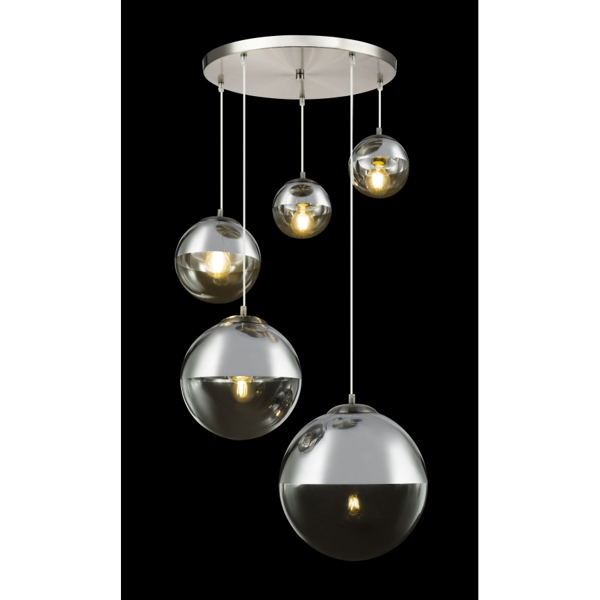 Globo - Lestenec na vrvici 5xE27/60W/230V pr. 65 cm