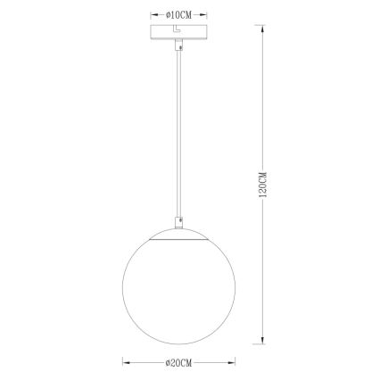 Globo - Lestenec na vrvici 1xE27/40W/230V pr. 20 cm
