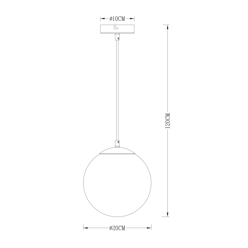 Globo - Lestenec na vrvici 1xE27/40W/230V pr. 20 cm