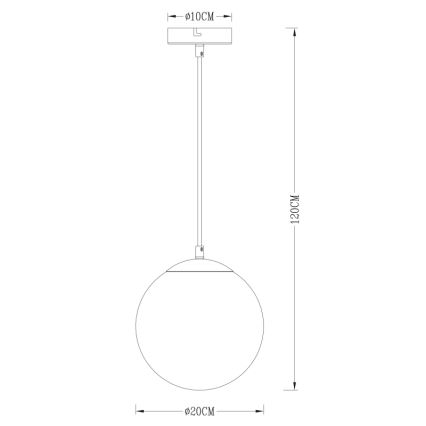 Globo - Lestenec na vrvici 1xE27/40W/230V pr. 20 cm