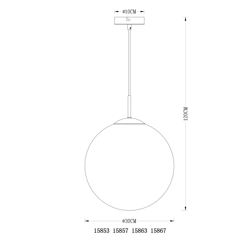 Globo - Lestenec na vrvici 1xE27/40W/230V pr. 30 cm