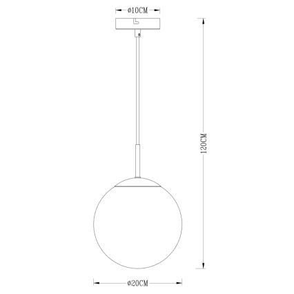 Globo - Lestenec na vrvici 1xE27/40W/230V pr. 20 cm
