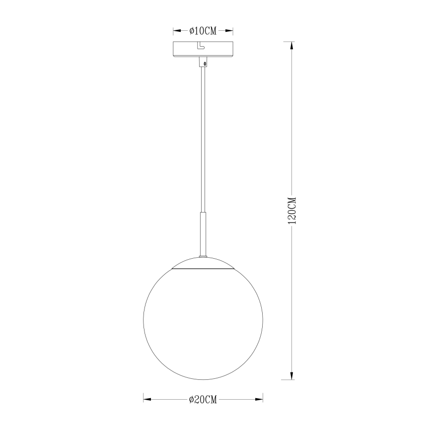Globo - Lestenec na vrvici 1xE27/40W/230V pr. 20 cm