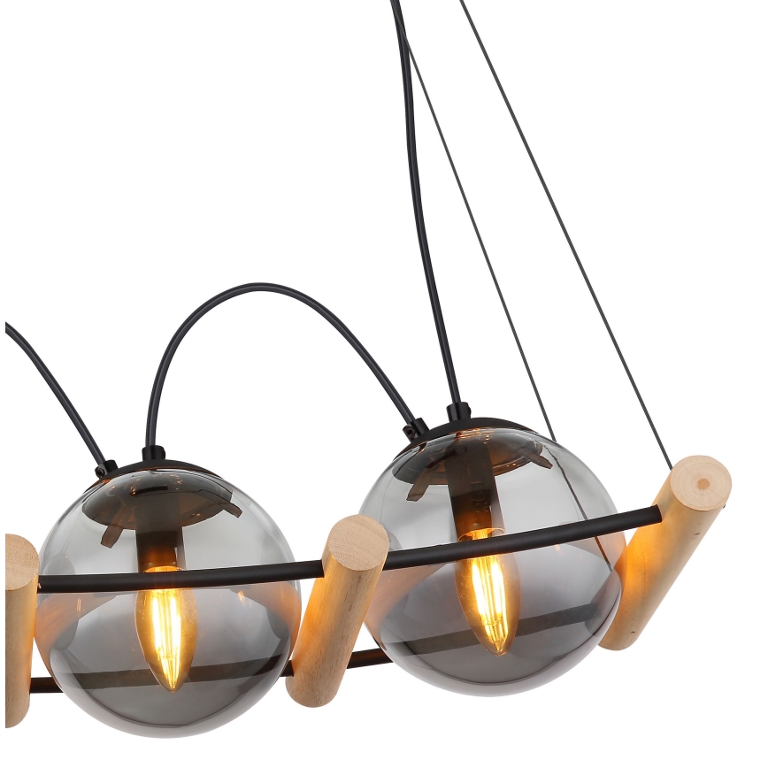 Globo - Lestenec na vrvici 4xE14/15W/230V kavčukovec