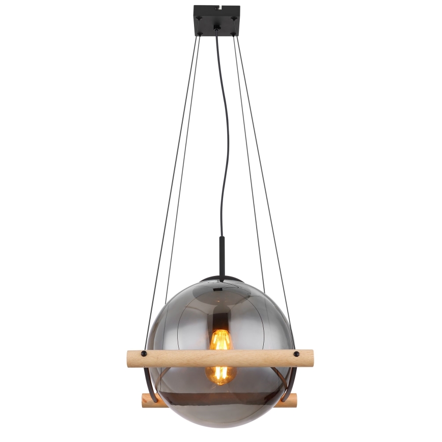 Globo - Lestenec na vrvici 1xE27/15W/230V gumijasto drevo