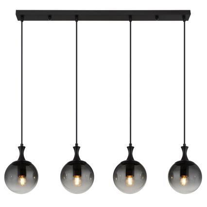 Globo - Lestenec na vrvici 4xE27/10W/230V črna