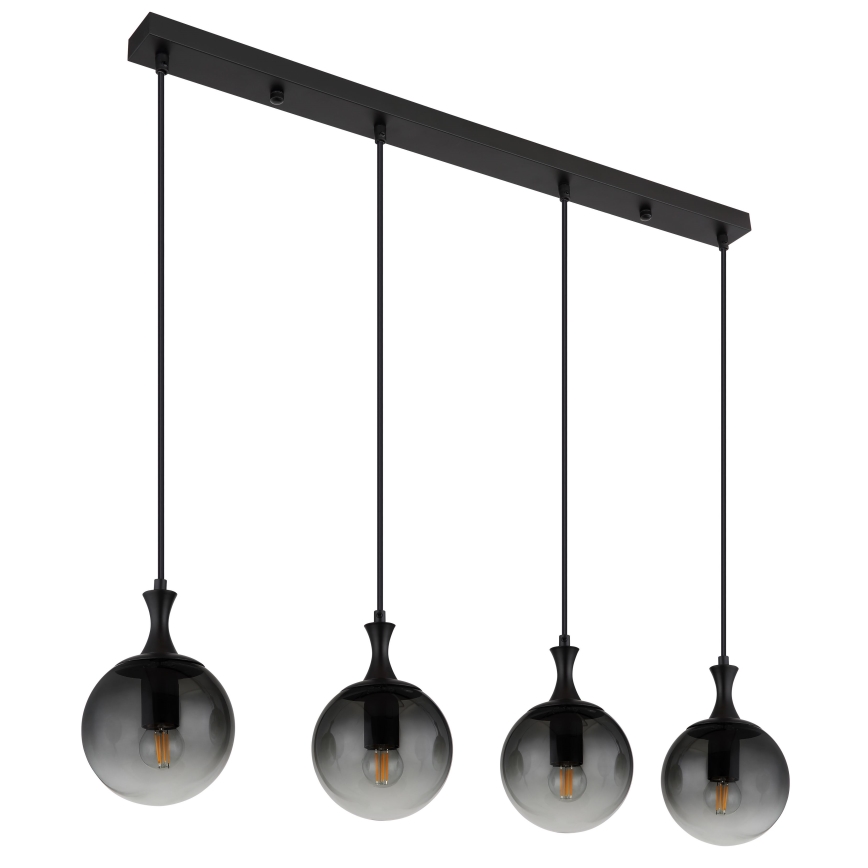 Globo - Lestenec na vrvici 4xE27/10W/230V črna