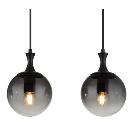 Globo - Lestenec na vrvici 4xE27/10W/230V črna