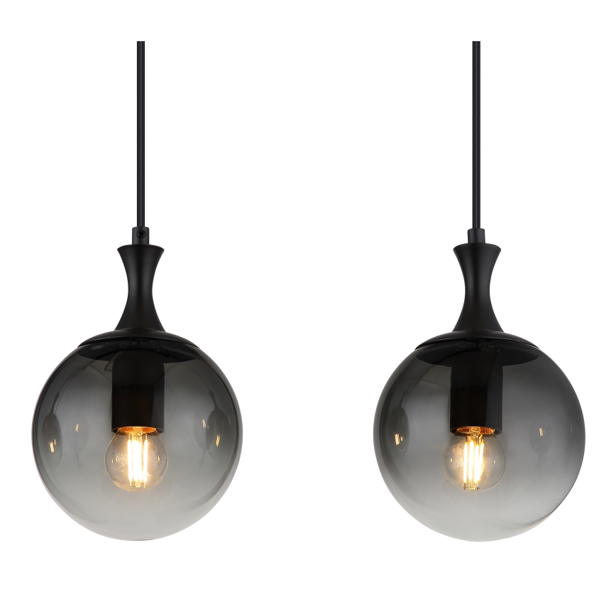 Globo - Lestenec na vrvici 4xE27/10W/230V črna