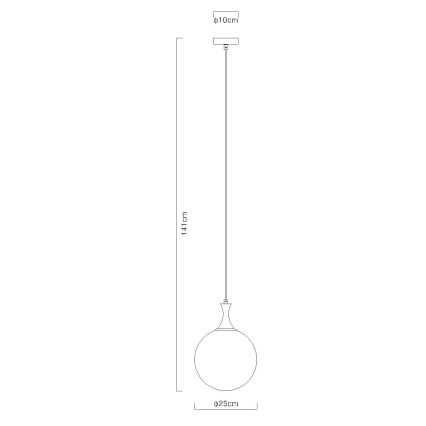 Globo - Lestenec na vrvici 1xE27/10W/230V pr. 25 cm črna