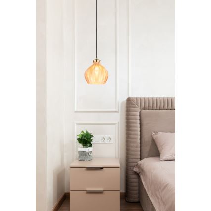 Globo - Lestenec na kablu 1xE27/60W/230V premer 22 cm zlate barve