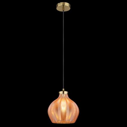 Globo - Lestenec na kablu 1xE27/60W/230V premer 22 cm zlate barve