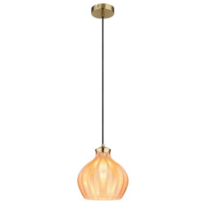 Globo - Lestenec na kablu 1xE27/60W/230V premer 22 cm zlate barve