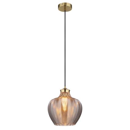Globo - Viseči lestenec na kablu 1xE27/60W/230V, premer 22 cm, dimljeno steklo