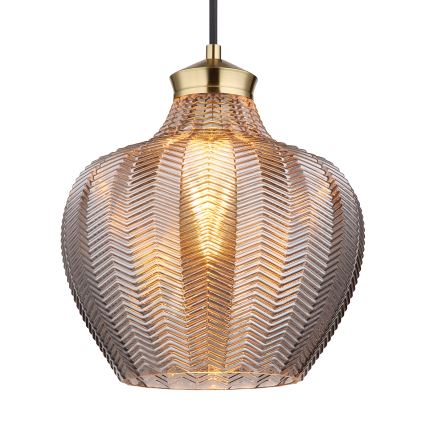 Globo - Viseči lestenec na kablu 1xE27/60W/230V, premer 22 cm, dimljeno steklo