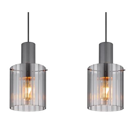 Globo - Lestenec na vrvici 3xE27/40W/230V siva