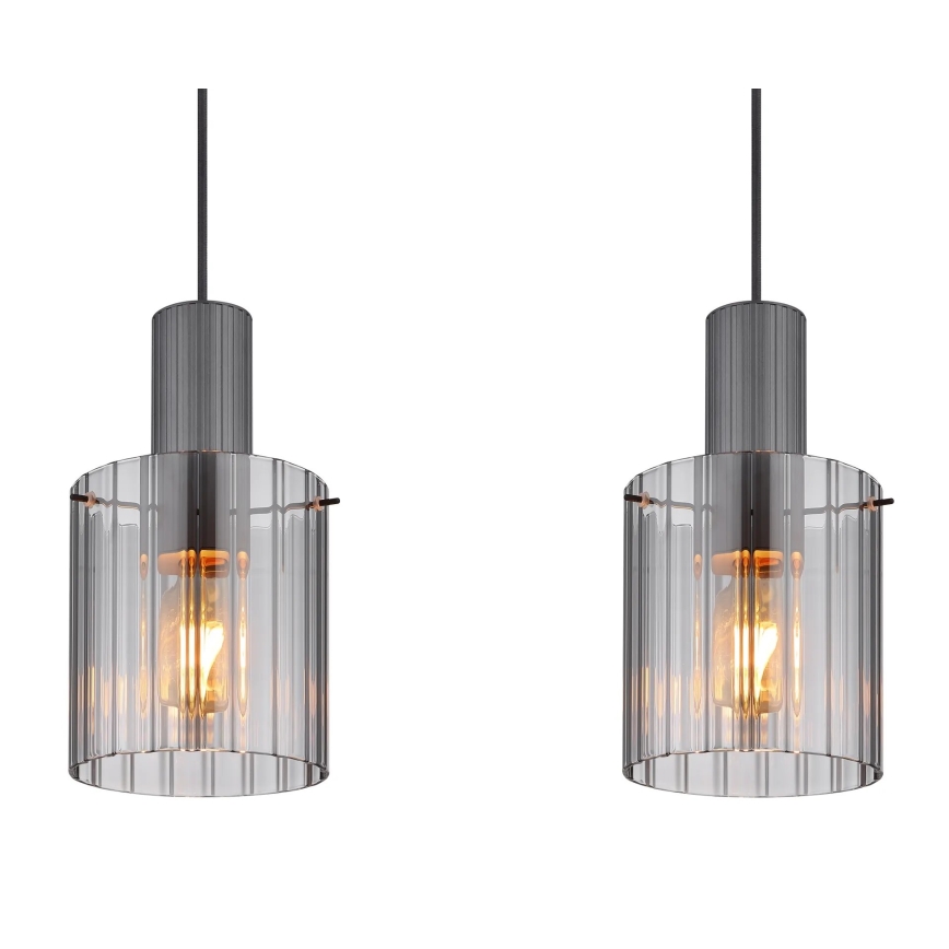 Globo - Lestenec na vrvici 3xE27/40W/230V siva